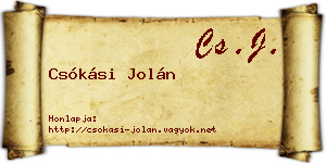 Csókási Jolán névjegykártya
